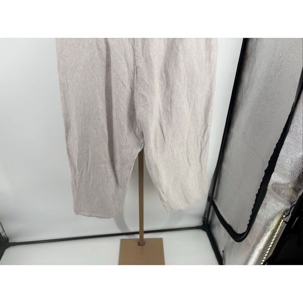 J.Jill Love Linen Natural Beige Cropped Pants Pull-On Elastic Waist Pockets XL - Picture 10 of 11